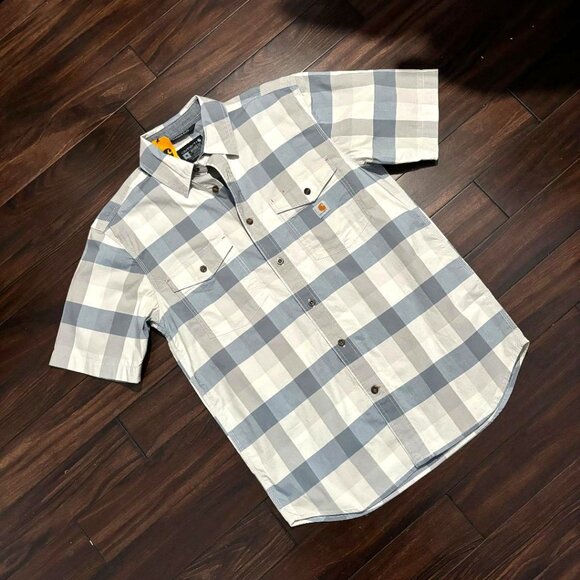 Carhartt Other - CARHARTT Men's Rugged Flex Loose Fit Plaid Button Front Short Sleeve Shirt SZ M